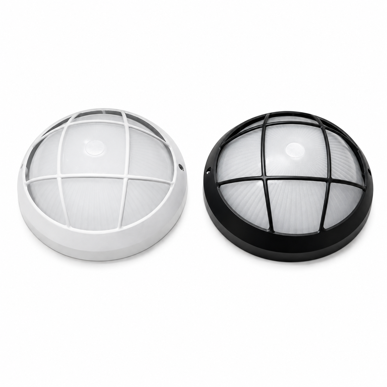 Round Outdoor Ceiling & Wall Light – E27 Socket – Black or White Beirut