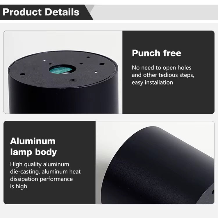 Round Surface-Mounted Adjustable Spot Leb