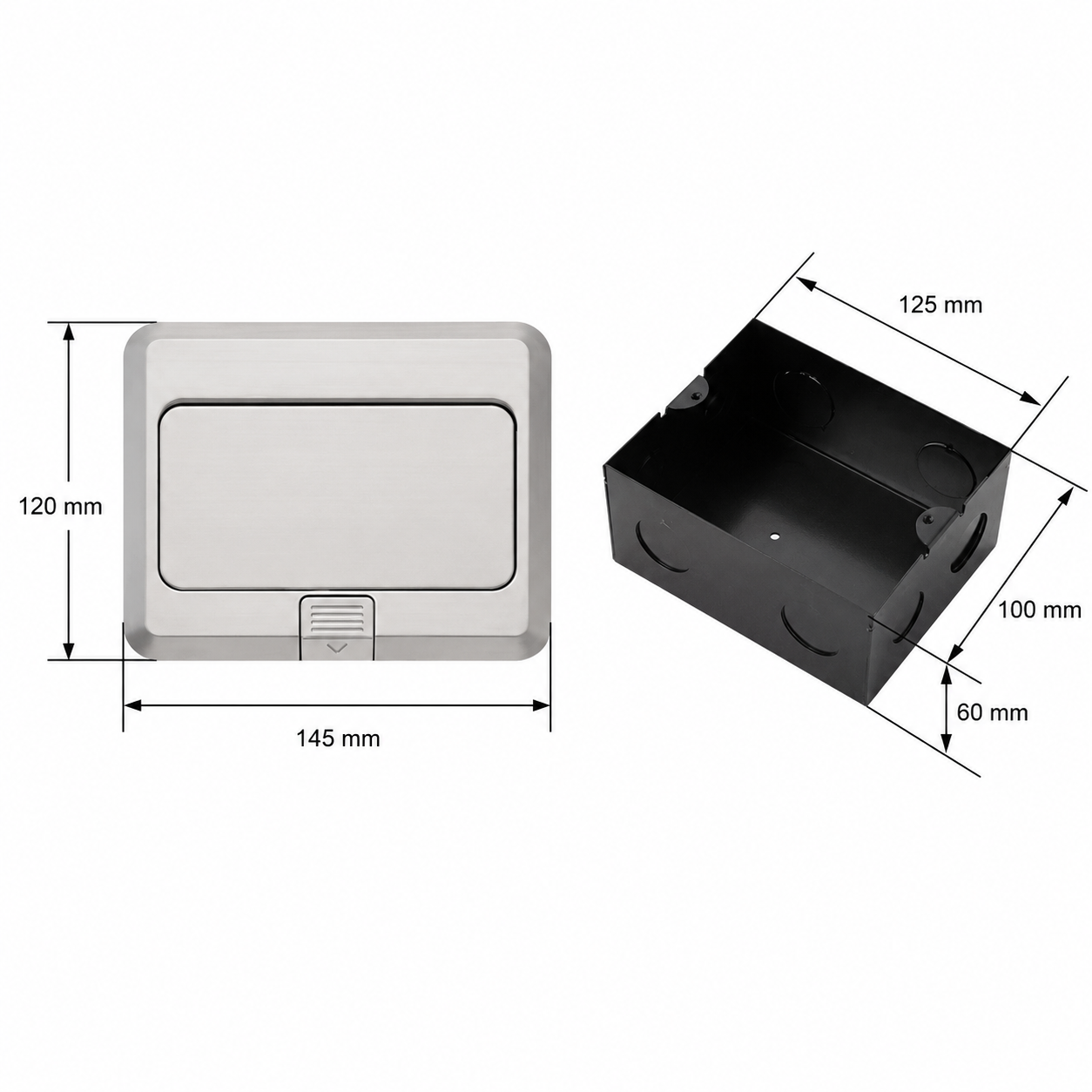 Stainless Steel Floor Socket Box – 4 Module Pop-Up Floor Box Jounieh