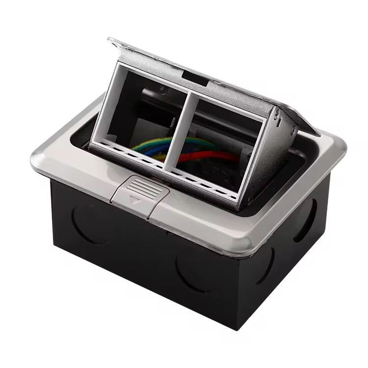 Stainless Steel Floor Socket Box – 4 Module Pop-Up Floor Box Lebanon
