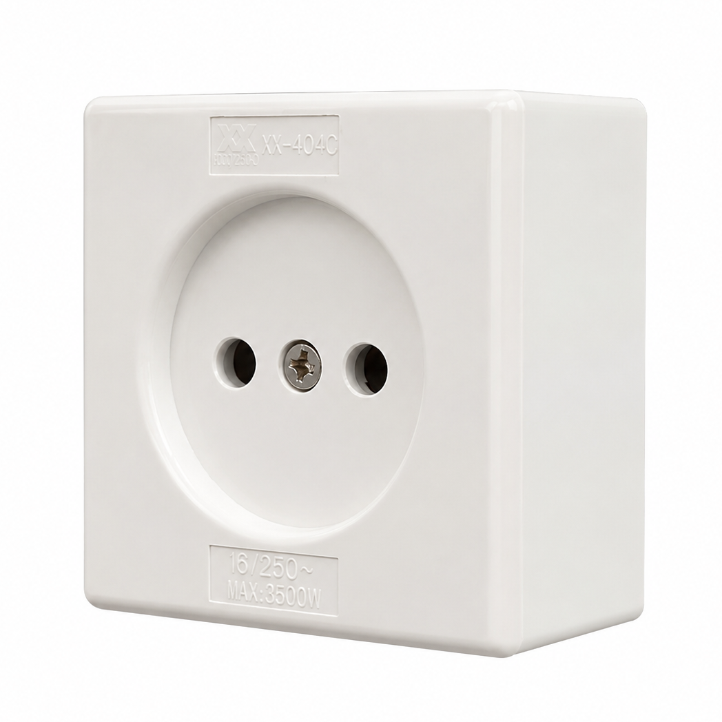 Surface-Mounted Porcelain Socket 16A – Without Earth Lebanon 