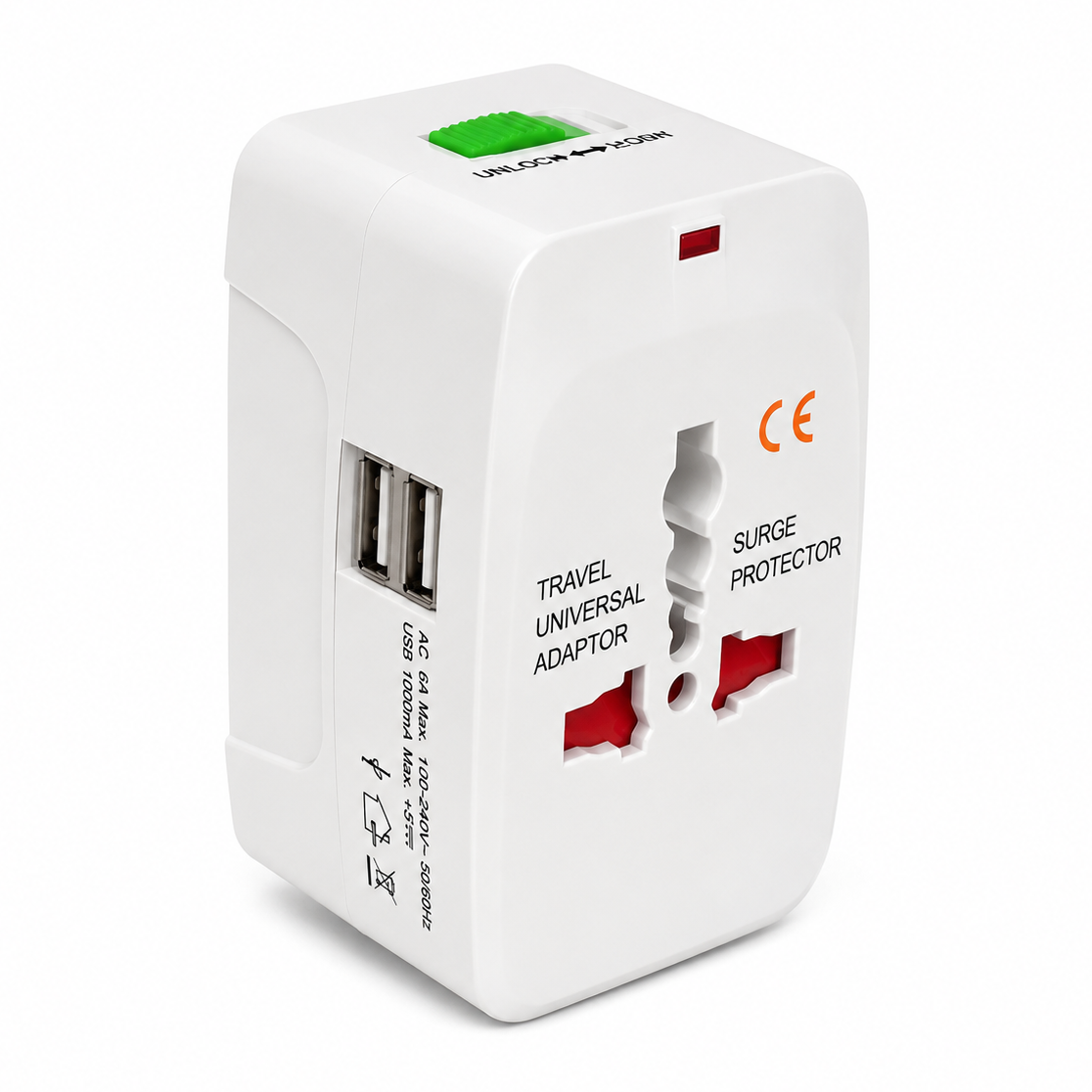 Universal Travel Adapter with 2 USB Ports – 13A Lebanon