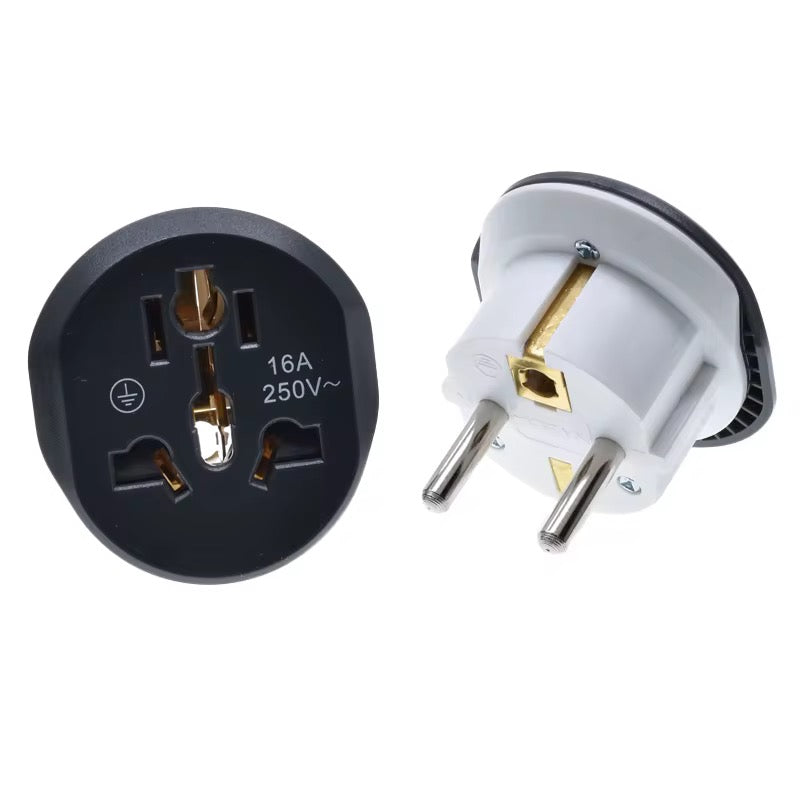 Universal to Schuko Travel Adapter – 16A 250V – 5mm Pin