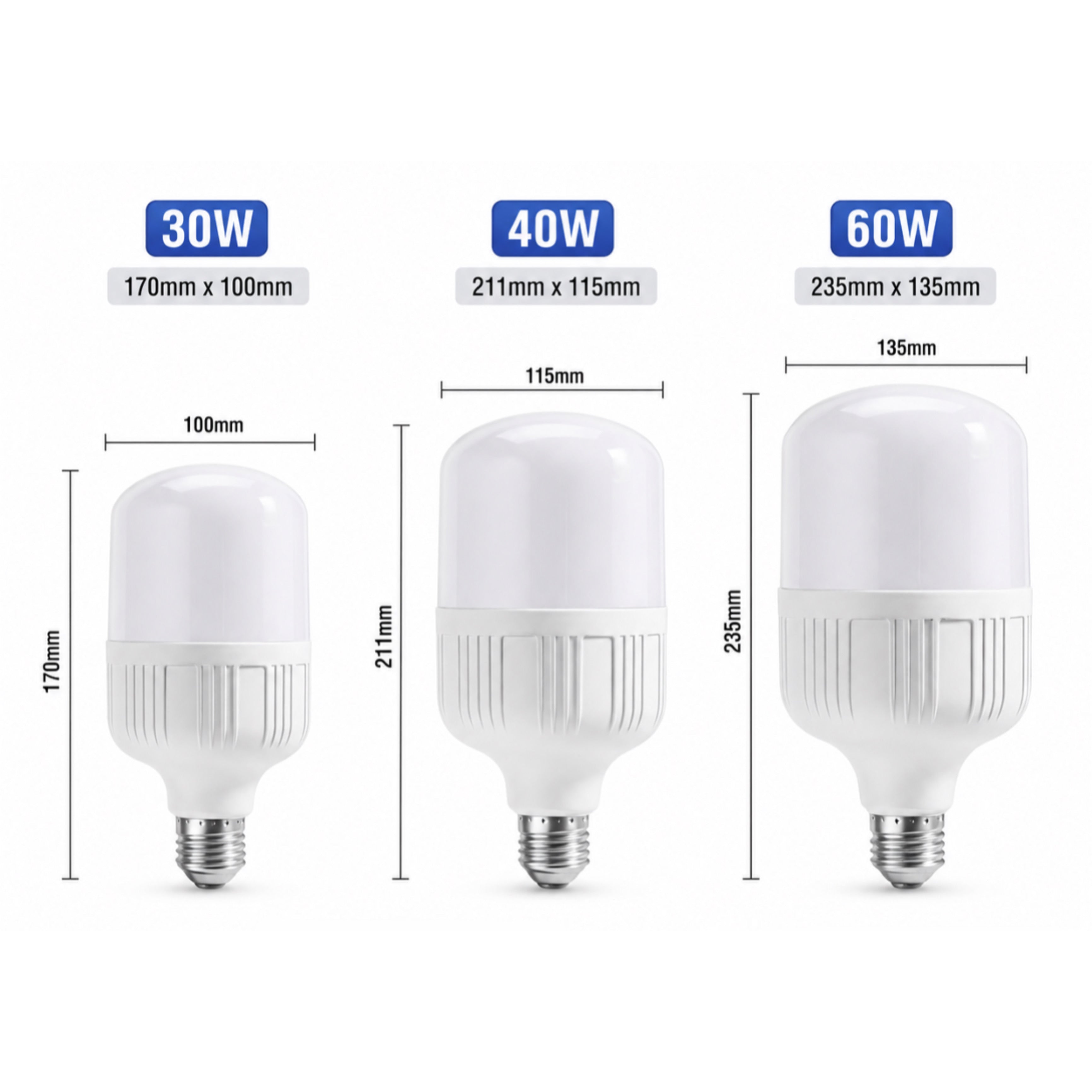 LED T-Bulb E27 220V - 30W / 40W / 60W