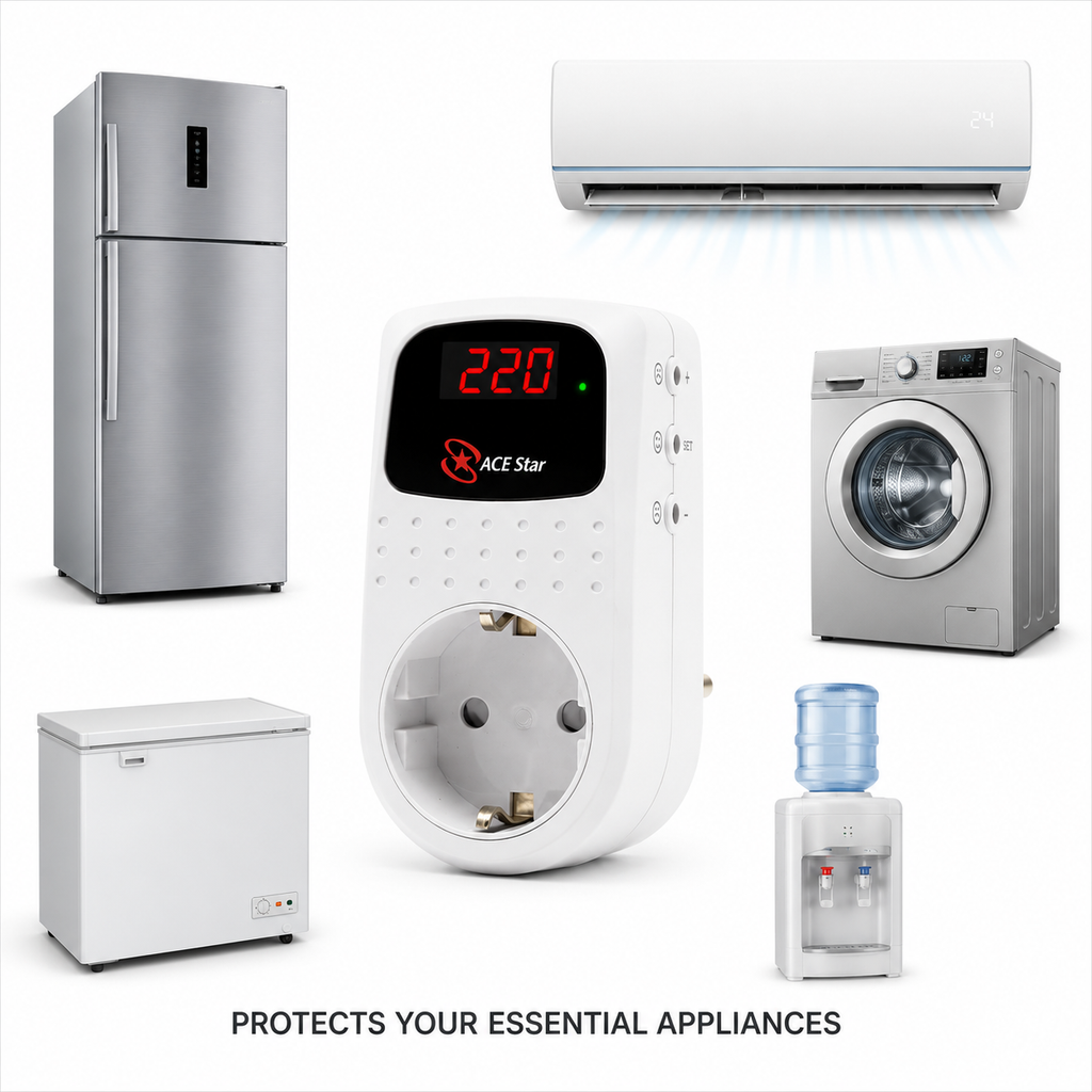 Digital Timer & Voltage Protector 20A | Appliance Proctection Socket