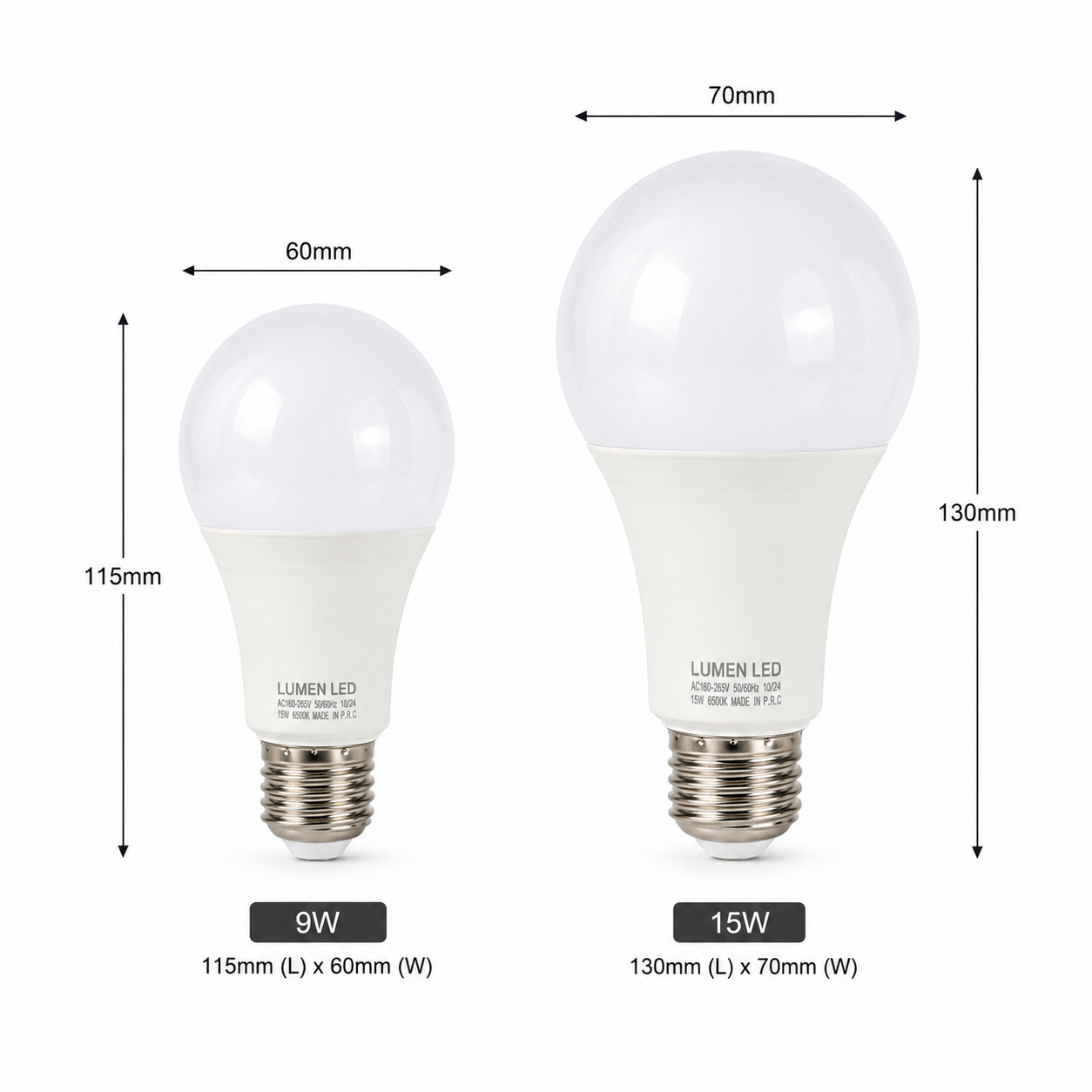 LED E27 BULB 220V - 9W / 15W | Daylight & Warm Light