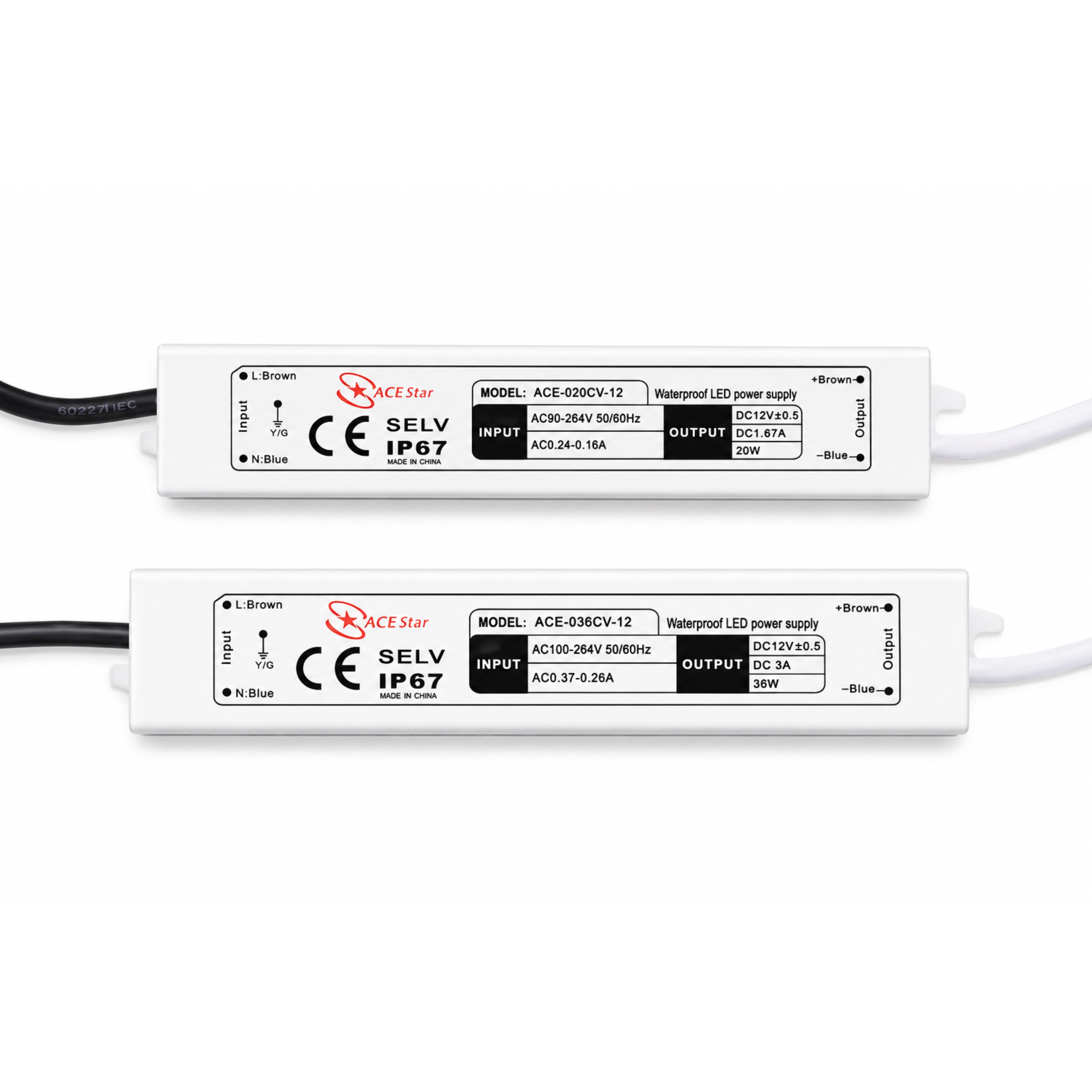 12V DC IP67 Waterproof LED Power Supply 20W / 36W / 60W / 100W – 220V AC Input