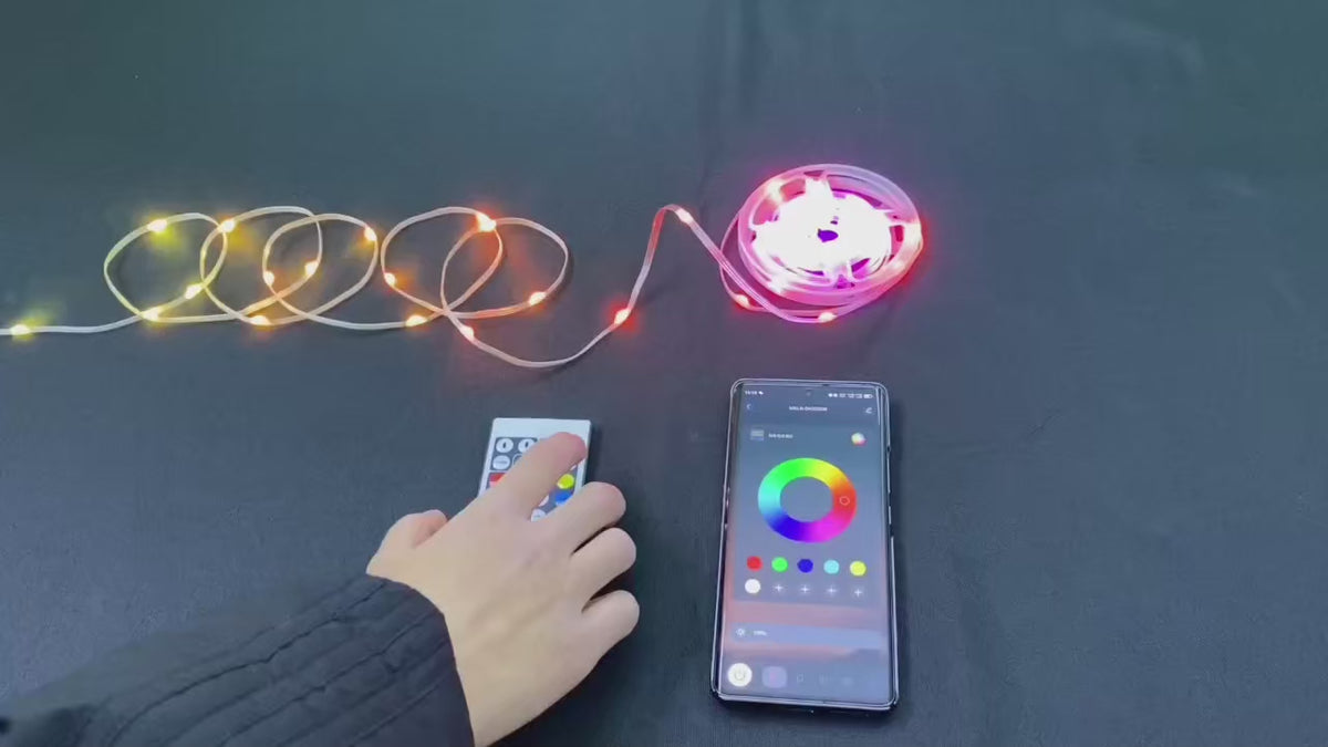 10m Smart RGBIC LED Strip Light – 5V, IP67, App & Remote Control