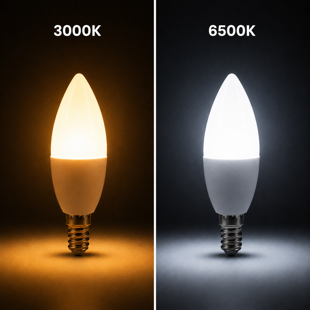 LED Candle Bulb 7W E14 Base 220V - Warm White 3000K / Daylight 6500K